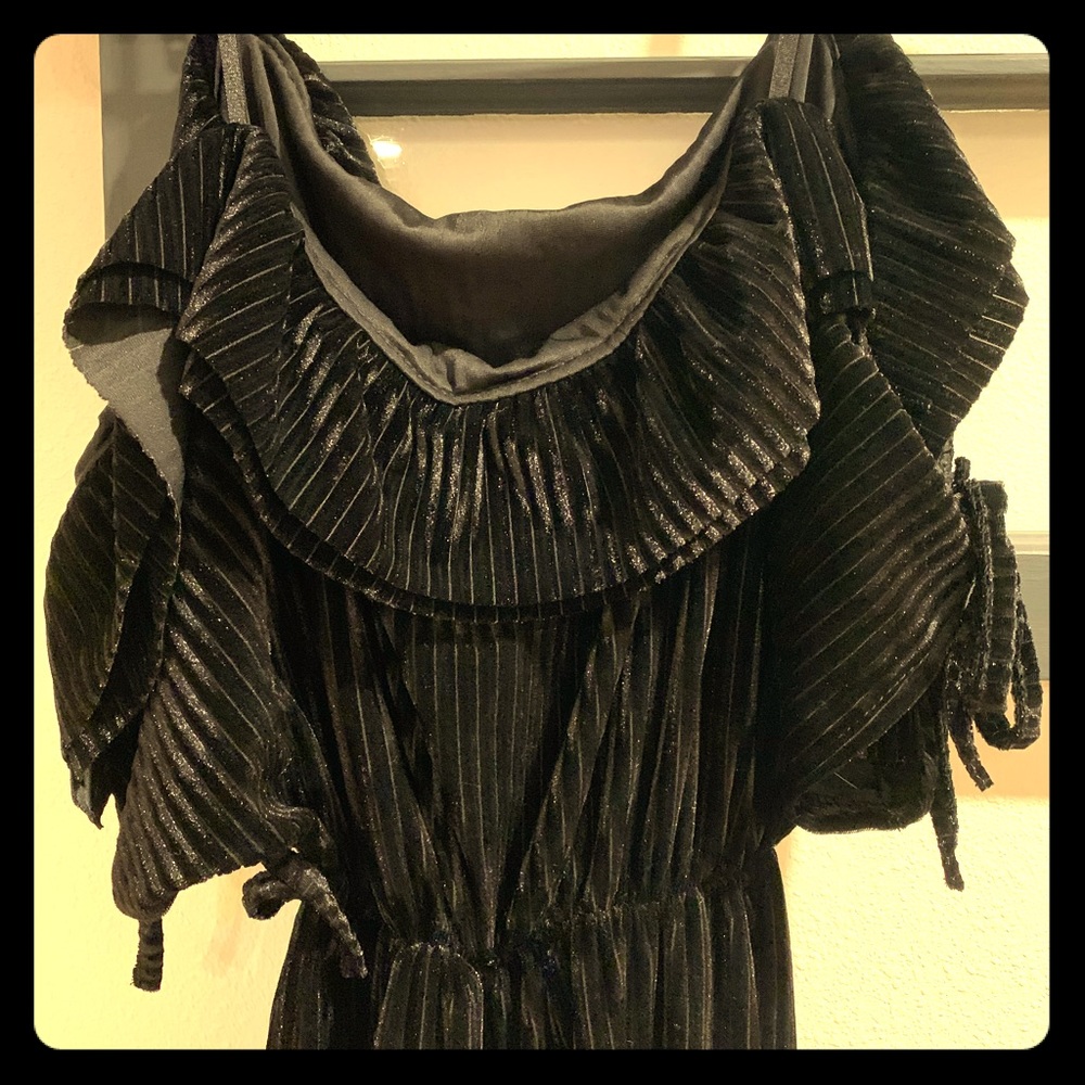 Nasty Gal Black Velvet Jumper